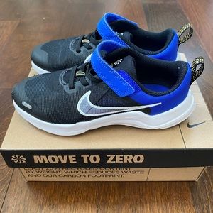 Nike Downshifter Kids Sneakers Black Blue New Size 12